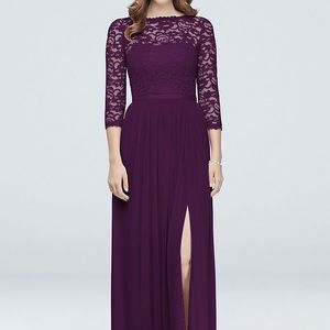 Reduced- 3/4 sleeve illusion lace and mesh …